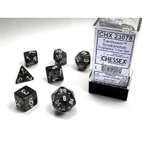 CHX 23078 Translucent Polyhedral Smoke/White 7-Die Set