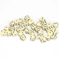 CHX 25800 Opaque 12mm d6 Ivory/Black Block (36)