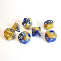 CHX 26422 Gemini Polyhedral Blue-Gold/White 7-Die Set