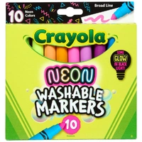 Crayola Neon Washable Markers, 10 Count