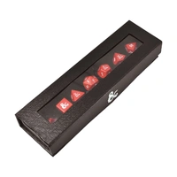 Ultra Pro: UP18395 D&D Heavy Metal Set 7 RPG Red and White Deluxe Dice Set