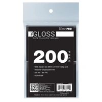 Ultra Pro: UP83744 PRO-Gloss Standard Deck Protector Sleeves 200ct Bundle - Black