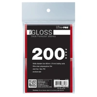 Ultra Pro: UP83748 PRO-Gloss Standard Deck Protector Sleeves 200ct Bundle - Red