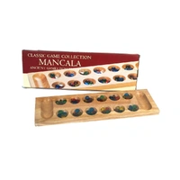 Mancala; 44Cm Wood; Glass Pcs;