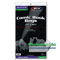 BCW - Comic Bags - Resealable Silver/Regular Bags - 7 1/8 X 10 1/2