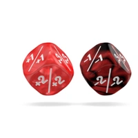 Oakie Doakie: Dice – D6 12mm Marble GemiDice Positive & Negative – Red (14)