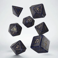 Q Workshop - Runic Shimmering Black With Magenta Dice Set