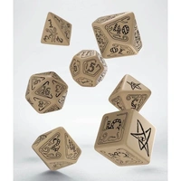 Q Workshop - Steampunk Beige & Brown Clockwork Dice Set 7