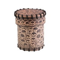 Q Workshop Skull Beige Leather Dice Cup