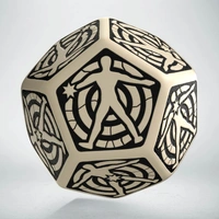 Q Workshop - D12 Hit Location Beige & Black Die