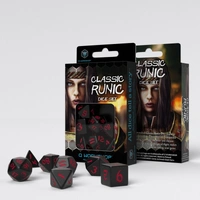 Q Workshop - Runic Black & Red Dice Set 7