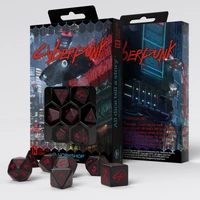 Q Workshop - Cyberpunk Red Rpg Dice Set: Blood Over Chrome