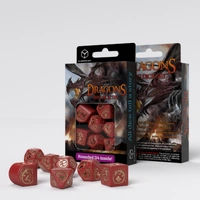 Q Workshop - Dragons Red & Gold Modern 7 Dice Set