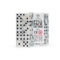 Q Workshop - Full Pack of D6s: Pearl&Black