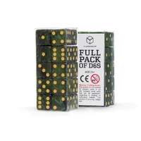 Q Workshop - Full Pack of D6s: Bottle green & Gold