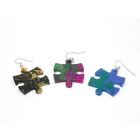 CHX 54004 Earrings GeminiÂ® Puzzle Piece Pair (Assorted Colors)