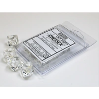 CHX 23271 Translucent Clear/white Set of Ten d10s