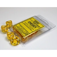 CHX 23272 Translucent Yellow/white Set of Ten d10s