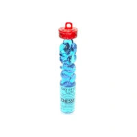 CHX 01137 Translucent Aqua Blue Glass Stones Tube