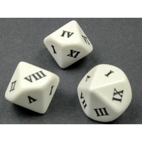 CHX KOP13716 d10 Roman Numberals I-X White/black