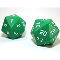 CHX KOP12107 55mm Jumbo d20 Opaque Green/white countdown die