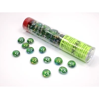 CHX 01175 Iridized Green Glass Stones Tube