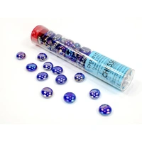 CHX 01176 Iridized Dark Blue Glass Stones Tube