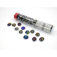 CHX 01178 Iridized Black Glass Stones Tube