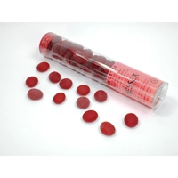 CHX 01184 Frosted Red Glass Stones Tube