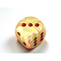 CHX DF3053 Festive Sunburst/red 30mm d6 dice w/pips