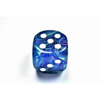 CHX DF3066 Festive Waterlily/white 30mm d6 dice w/pips