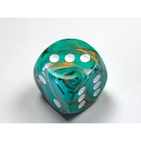 CHX DM3096 Marble Oxi-Copper/white 30mm d6 dice w/pips