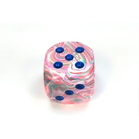 CHX DF5064 Festive Pop Art/blue 50mm d6 dice w/pips