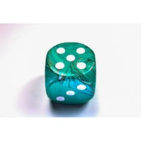 CHX DM5096 Marble Oxi-Copper/white 50mm d6 dice w/pips
