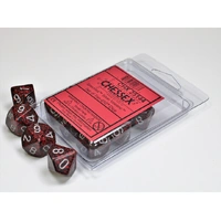 CHX 25144 Speckled Silver Volcano Set of Ten d10s