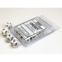 CHX 26201 Opaque White/black Set of Ten d10s