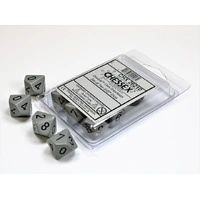 CHX 26210 Opaque Dark Grey/black Set of Ten d10s