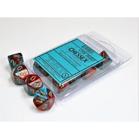 CHX 26262 Gemini Red-Teal/gold Set of Ten d10s