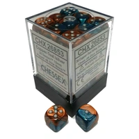 CHX 26853 Gemini 12mm d6 Copper Teal/Silver Block (36)
