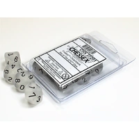 CHX 27201 Frosted Clear/black Set of Ten d10s