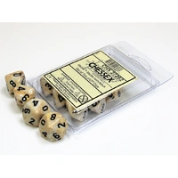 CHX 27202 Marble Ivory/black Set of Ten d10s