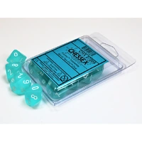 CHX 27205 Frosted Teal/white Set of Ten d10s