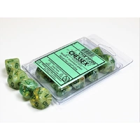 CHX 27209 Marble Green/dark green Set of Ten d10s