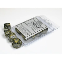 CHX 27218 Leaf Black Gold/silver Set of Ten d10s