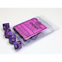 CHX 27297 Lustrous Purple/gold Set of Ten d10s
