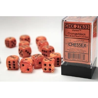 CHX 27633 Vortex Orange/black 16mm d6 Dice Block (12 dice)