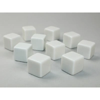 CHX 29032 Opaque Polyhedral Bag of 10 Blank White d6 Dice