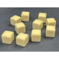 CHX 29042 Opaque Polyhedral Bag of 10 Blank Ivory d6 Dice