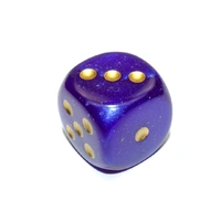CHX DB3087 Borealis Royal Purple/gold Luminary 30mm d6 dice w/pips