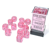 CHX 27784 Borealis Pink/silver Luminary 16mm d6 Dice Block (12 dice)